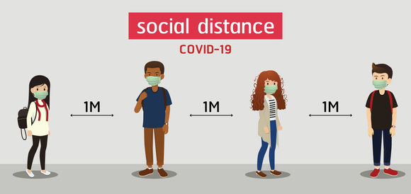 animation of social distancing